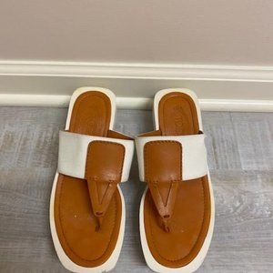 Todd's Platform Sandals (Orange and White)